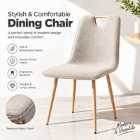 Chaise en tissu à structure nordique pour projets hôteliers et de restauration B2B – Design simple, ergonomique, assise souple, vente en gros