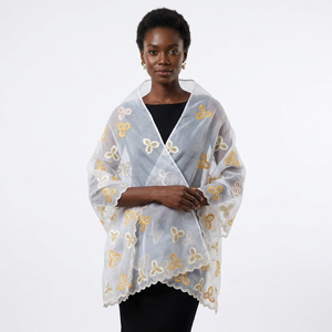 Wholesale Women <b>Chiffon</b> Shawl Floral Embroidery Lightweight Breathable Ethnic <b>Scarf</b> Daily Wear Head Wrap OEM Custom - Product Image 1