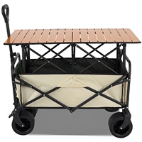 Carrito Plegable de Plataforma de Cuatro Ruedas de Aluminio Resistente de Nuevo Diseño, Remolque Plegable para Exteriores, para Acampar, Viajar a la Playa, Ir de Compras