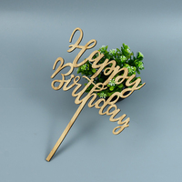 Joyeux anniversaire, chiffres en acrylique bambou, forme personnalisée, décorations de gâteau pour fête d'anniversaire d'enfants