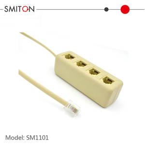 Répartiteur de câble téléphonique RJ11 6P4C à 4 voies, adaptateur séparateur de ligne à prise modulaire, accessoires ivoire - Product Image 4