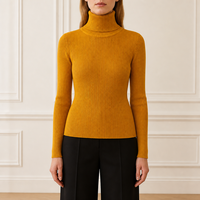 Pull tricoté vintage à col roulé personnalisé OEM pour femme, longueur standard, en nylon/acrylique, pour la maison et les loisirs, collection automne/hiver