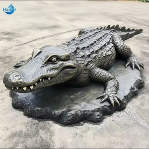 Escultura de Animal de Bronce - Estatua de Cocodrilo Fundida para Decoración de Jardín, Producto de Artesanía <span class=keywords><strong>en</strong></span> Metal - Product Image 5