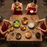 Gekleurde 201 roestvrijstalen schuine kom met gouden voering, schuine salade- en fruitkom, hotpot, sla-schaal voor restaurant en catering