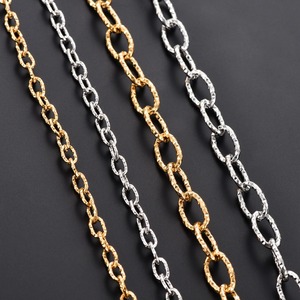 Collar de Cadena de Eslabones de Acero Inoxidable Brillante con Corte Ovalado para Hombre y Mujer, Gargantilla de Metal Color Plata/Dorado, Joyería de Regalo - Product Image 1