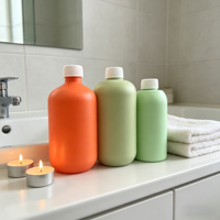 Bouteille distributrice PE 500 ml avec couvercle pour lessive de sous-vêtements, nettoyant de tuyaux, gel douche, lavant pour les pieds, cosmétiques personnalisables