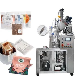 Voll automatische Ultraschall versiegelung Tropf Kaffeefilter beutel Verpackungs maschine gemahlener Kaffee Tropf beutel Füll versiegelung maschine