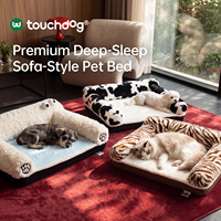 Lit de luxe pour chien et chat - Conception 6D pour un sommeil profond, double face, chaleur hivernale, housse amovible, rembourrage en éponge, emballage en boîte, utilisable toute l'année