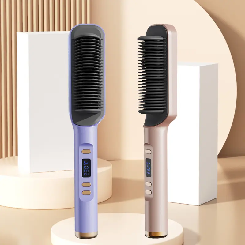 Facile da portatile professionale salone riscaldamento rapido spazzola elettrica piastra per capelli pettine