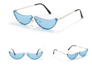 Lunettes de soleil demi-cerclées en forme de <span class=keywords><strong>lune</strong></span> pour femmes avec imprimé – Vente en gros de lunettes de vue et de soleil - Product Image 5