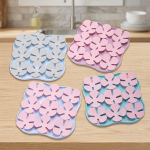 Stylish Portable Waterproof Colorful Petal Pet Silicone Slow Food Training Feeding Pads Dog <b>Cat</b> Licking <b>Mat</b> Easy Clean Square - Product Image 3