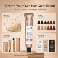 Coloration capillaire professionnelle de qualité supérieure à faible teneur en ammoniaque, colorant capillaire à la kératine et au collagène, crème pour coloration capillaire pour salon de coiffure