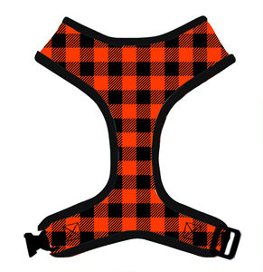 大量生産可能 カスタムロゴ入り 格子柄小型犬用ベスト ポリエステル製 ノープル犬用ハーネス クイックリリースバックル付き - Product Image 5