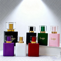Flacon pulvérisateur de parfum en verre blanc rechargeable, vide, personnalisé, très vendu, 30 ml, 50 ml, 100 ml, avec bouchon