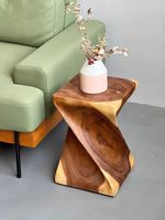 PLUS DE DESIGN Vente à chaud Meubles de salon modernes de forme irrégulière Table basse en bois latérale en bois