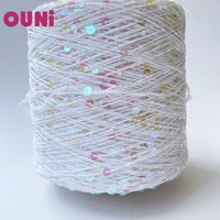 Pure Worsted Cotton Yarn Europe Hot Selling 153 Yards Cotton Sequin Yarn Sparkle Sequin Thread for Knitting & Crocheting3mm+6mm