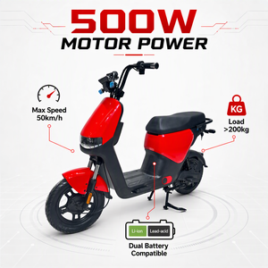 Motocicleta Eléctrica Resistente de 500W 48V para Adultos, Bicicleta Eléctrica Inteligente con Sensor, Scooter de Dos Ruedas (Sin Batería) - Product Image 3