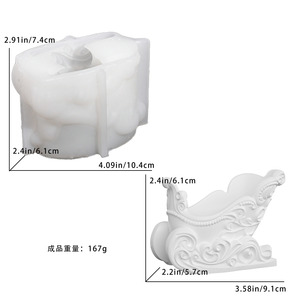 Moule en silicone Père Noël avec traîneau pour pot de plantes, bougeoir de Noël unique, pot de rangement, moule pour pot de succulentes en résine - Product Image 3