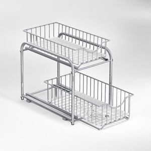 2-Tier <span class=keywords><strong>Stackable</strong></span> Tủ tổ chức với 2 trượt giỏ ngăn kéo hiệu quả nhà bếp Gondola kệ để lưu trữ - Product Image 2