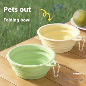 Cuenco plegable portátil de silicona para mascotas al aire libre, práctico lavabo plegable para comida de perro, para viajes, uso doméstico, sólido para <span class=keywords><strong>perros</strong></span> y gatos - Product Image 5