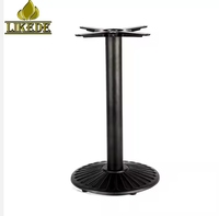 Base de table de restaurant, bistrot, de style rétro européen, ronde, à motif soleil, cannelée, en fonte, avec revêtement en poudre noir mat