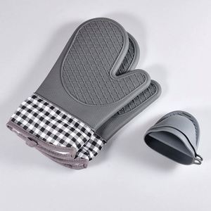 Oven Mitts and Kitchen Glove Sets Heat Resistant Silicone Heavy Duty Cooking Gloves and <b>Mini</b> Pinch Oven Mitt for Kitchen Baking - Product Image 6