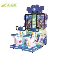 Machine de jeu de course automobile pour enfants ACS Metal English Indoor, à monnayeur, 2 joueurs, simulateur de conduite, borne d'arcade, garantie 1 an