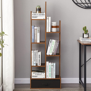 <strong>Modern</strong> Wood Open Shelf Standing Display Short Book <strong>Shelves</strong> for Bedroom Living Room Office - Product Image 2
