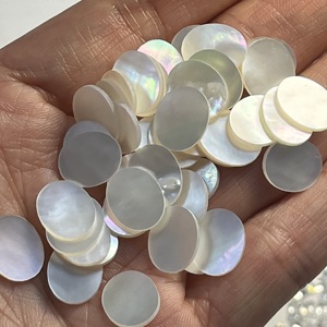 Custom di alta qualità MOP guscio bianco 9*11*1MM disco ovale pietra piatta - Product Image 3