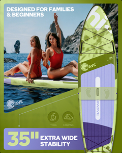 ซัพพองลมแบบพับได้ขนาด 11'6''x35''x6'' รุ่นใหม่ปี 2026 สำหรับเช่าพักผ่อนริมชายฝั่ง พร้อมปั๊มลม กระดานโต้คลื่นสำหรับครอบครัว เล่นน้ำ - Product Image 5