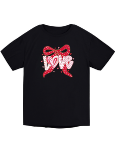 T-shirt da donna Sweet Daily con motivo a cuori per San Valentino, girocollo, casual, alla moda, primavera estate, taglie forti, 100% cotone jersey - Product Image 1