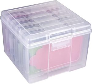 4" x 6" Clear Photo Case Keeper With 6 Inner Tool Storage Box Organizer Storage Box Plastic Eyelash Photo Storage Box