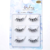 Extensions de cils segmentées HITOMI GM24, fausses cils en vison synthétique DIY, cils naturels noirs avec tige en coton, plateau fait main