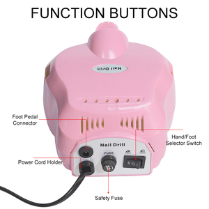 Kit professionnel de fraises à ongles en acrylique haute vitesse 35 000 tr/min pour manucure et pédicure, en plastique, pour le Royaume-Uni et les États-Unis - Product Image 4