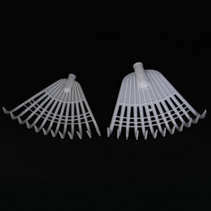 Plastic Garden Rake 12 Tooth Flat Head White For Soil Loosening And Hay Raking - Product Image 2