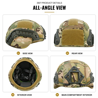 Housse de casque tactique Michi en polyester durable GAF, camouflage, pour entraînement en plein air et paintball (unisexe, sans casque)