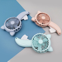 Ventilateur portable manuel à oreilles de chat de dessin animé, mini-ventilateur à pression manuelle, sans piles, modèle chaton en polypropylène