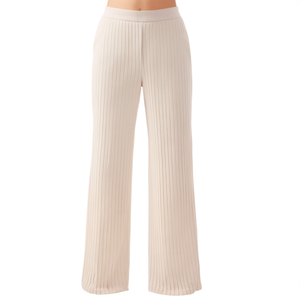 Pantalon en tricot d'acier à motif pierre pour femme, taille haute, coupe large, pour un usage décontracté - Product Image 3