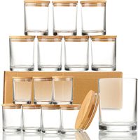 Bocaux à bougie en verre transparent en vrac de 6oz 8oz 10oz 12oz avec couvercles en or de luxe Boîtes personnalisées Emballage de boîtes à couvercle de pot de luxe uniques