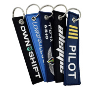 Cadeau promotionnel de logo personnalisé anneau de porte-clés de moto brodé étiquette de porte-clés de broderie d'écusson