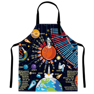 Bulk Order Sleeveless Cartoon <b>Work</b> <b>Aprons</b> Space Theme Design Reusable High Quality for Cafes & Steakhouses - Product Image 4