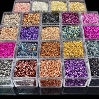 Ensemble de paillettes pour ongles en verre brisé, 24 couleurs, 24 sachets de 5g chacun, pour la manucure DIY et les loisirs créatifs scintillants pour les fêtes
