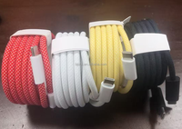 Kabel Tipe C 1m 2m 240W 6A, Rotasi 180 Derajat, Konduktor Tembaga Murni, Ramah Lingkungan, Jalinan Nilon, Kompatibel PD, Abu-abu Biru, untuk Ponsel