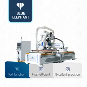 Blue Elephant CNC 1325 4x8 Auto Feeding Furniture Making Machine With Automatic Tool Changer For Mdf Cutting Wooden Door Making