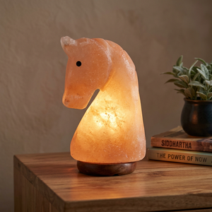 Lampe en cristal de l'Himalaya en forme de cheval, couleur rose unie, sculptée, style animal, bol de haute qualité, diffuseur d'arômes et de sel minéral - Product Image 3