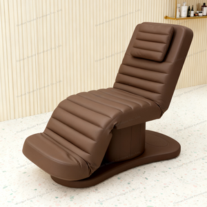 Bestseller: Luxuriöse Elektrische Kosmetikliege mit 3 Motoren für Gesichtsbehandlungen und Wimpernverlängerung, Massageliege aus braunem Leder, Salon-Wimpernliege - Product Image 3