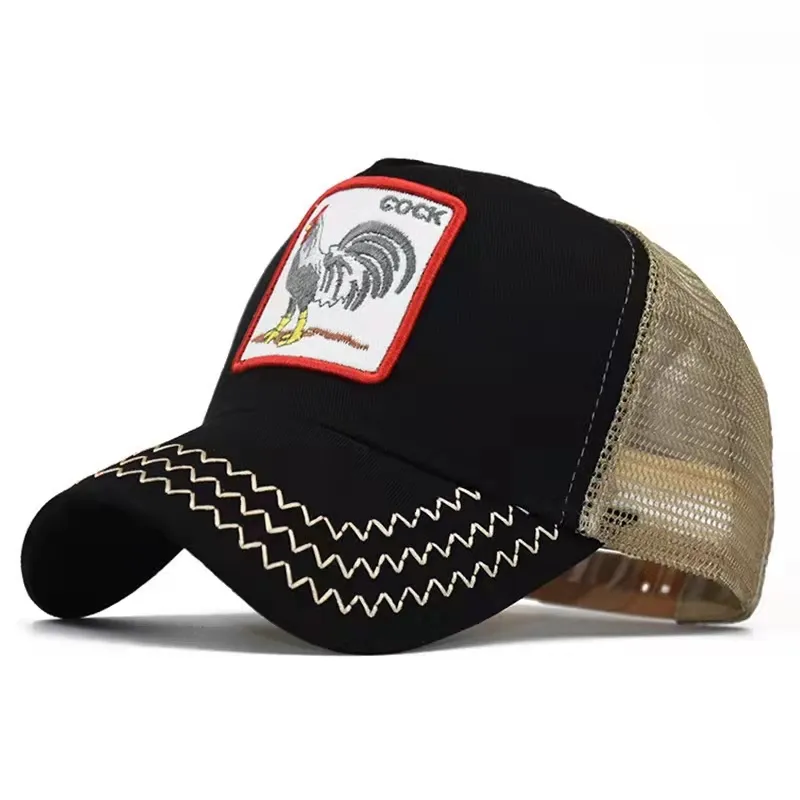 Trucker cap, mesh two-tone back button cap, high quality, durable and comfortable
