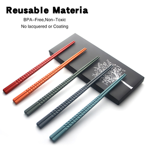 Palillos chinos reutilizables de fibra de vidrio de color rojo,azul y verde, juego de palillos para ramen y sushi personalizados - Product Image 2