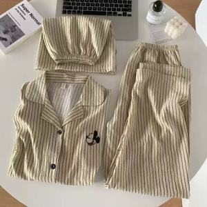 Shin-<span class=keywords><strong>chan</strong></span> dessin animé motif femmes 3 pièces <span class=keywords><strong>Satin</strong></span> pyjama ensemble confortable vêtements de nuit décontractés pour doux lisse été automne printemps - Product Image 5