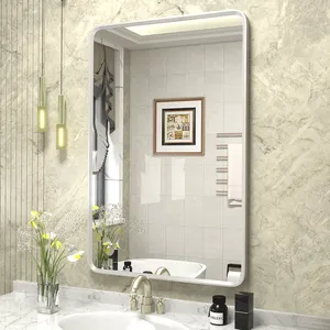 Wholesale Modern Aluminium Profile Frame Silver Wall Mirror Rectangle Shape Bathroom Mirrors